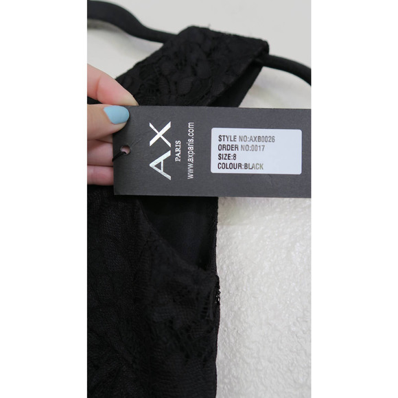 AX Paris Women's Black Lace Bodycon Sleeveless Midi Dress. Size 8 - Picture 11 of 13